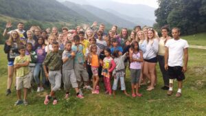 Izidor and children at summer camp