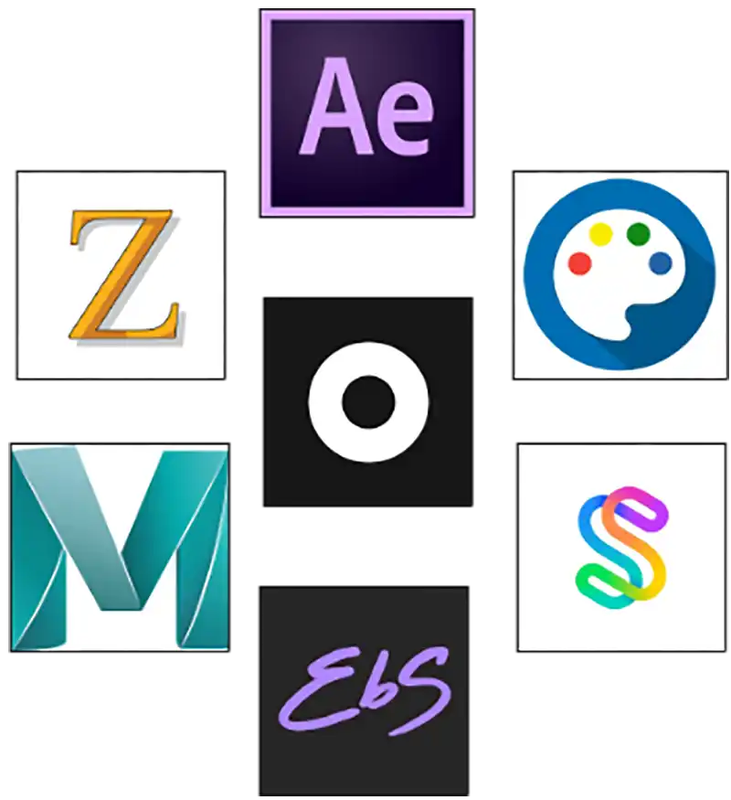 montage of animation tool logos